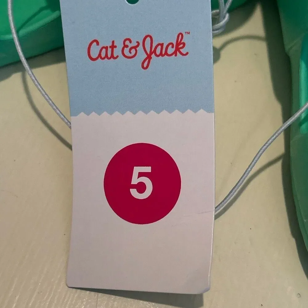 Cat & Jack Size 5 Strap Back Jelly Sandals Kelly Green Summer Beach Pool NWT